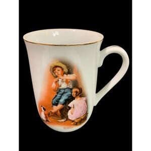 1981 Norman Rockwell HMI Mug Gold Trim "The Music Maker"